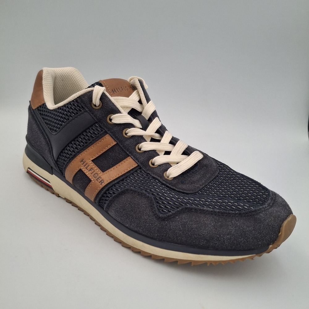 Tommy Hilfiger Mens Size 11 Navy Tan Valen 2 Mesh Sneakers Shoes TMVALEN2-M